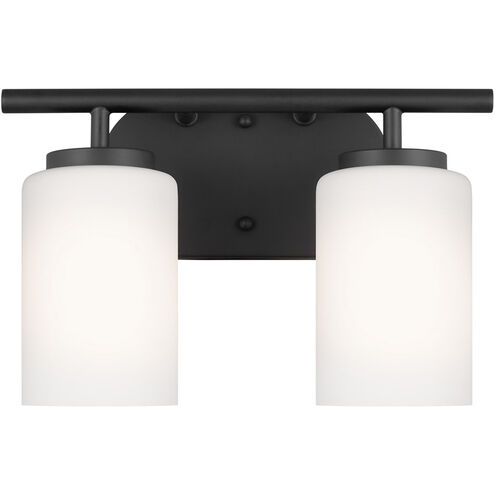 Oslo 2 Light 12.5 inch Midnight Black Wall Bath Fixture Wall Light