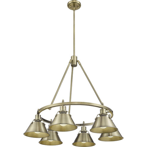 Orwell 6 Light 29 inch Aged Brass Chandelier Ceiling Light