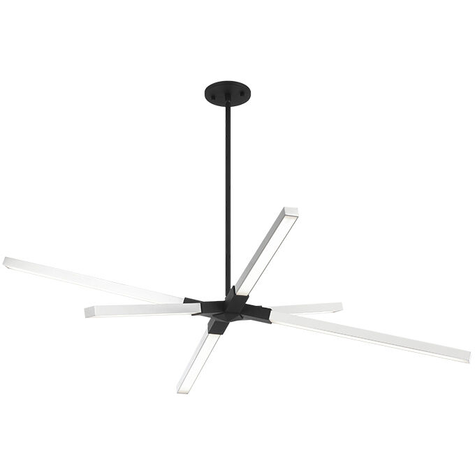 Asterisk LED 27 inch Matte Black and Chrome Pendant Ceiling Light