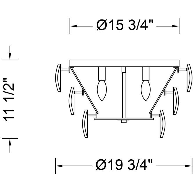 Uroko 4 Light 19.75 inch Black Nickel Flush Mount Ceiling Light
