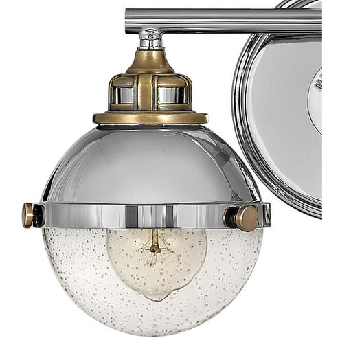 Fletcher 2 Light 16 inch Polished Nickel with Heritage Brass Vanity Light Wall Light