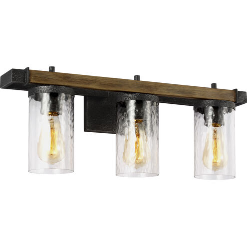 Sean Lavin Angelo 3 Light 24.25 inch Distressed Weathered Oak / Slate Grey Metal Vanity Light Wall Light