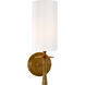 AERIN Drunmore 1 Light 4.5 inch Hand-Rubbed Antique Brass Single Bath Sconce Wall Light in White Glass