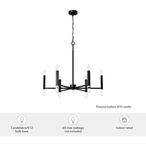 Sunjai 6 Light 30 inch Matte Black Chandelier Ceiling Light