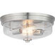 Merit 2 Light 14 inch Brushed Nickel Flush Mount Ceiling Light, Design Series