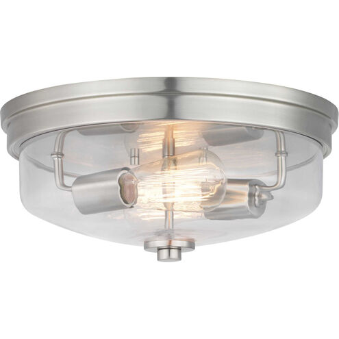 Merit 2 Light 14 inch Brushed Nickel Flush Mount Ceiling Light, Design Series