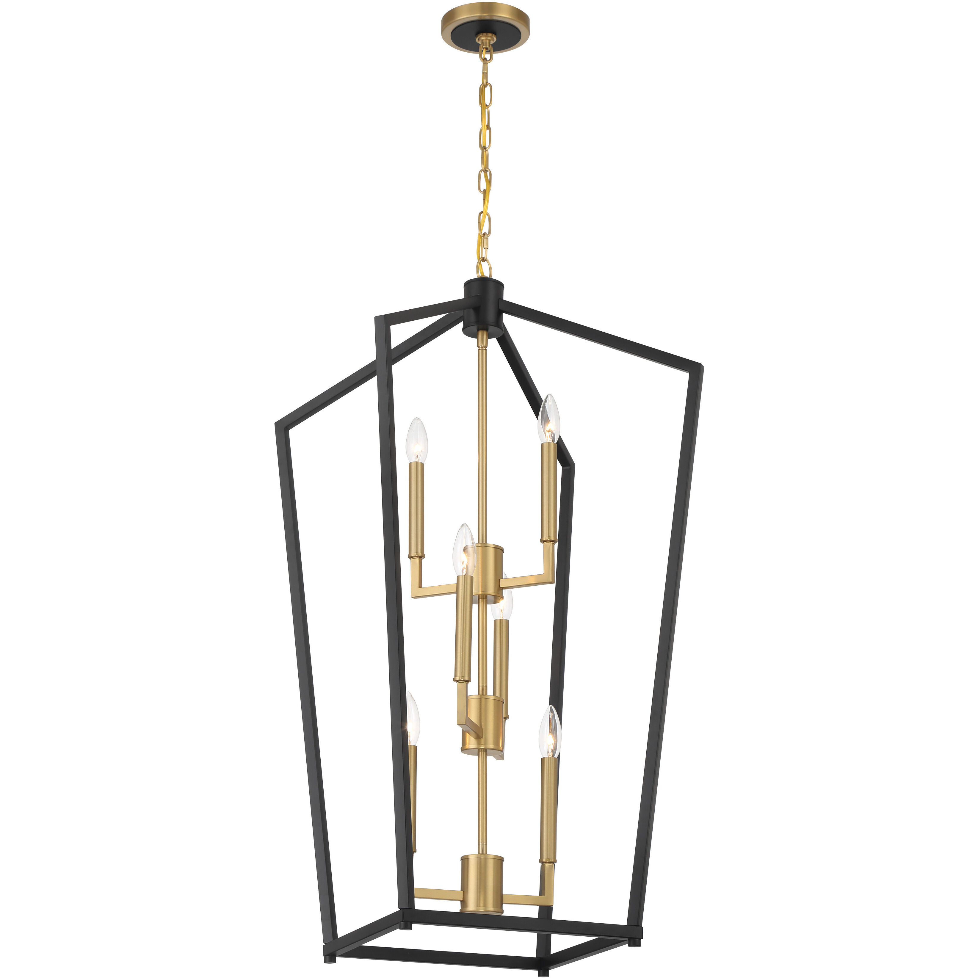Colwick 6 Light 17.75 inch Matte Black and Signature Gold Pendant Ceiling Light