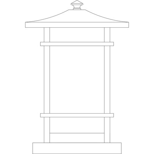 Katsura 1 Light 10.5 inch Antique Brass Column Mount in White Opalescent