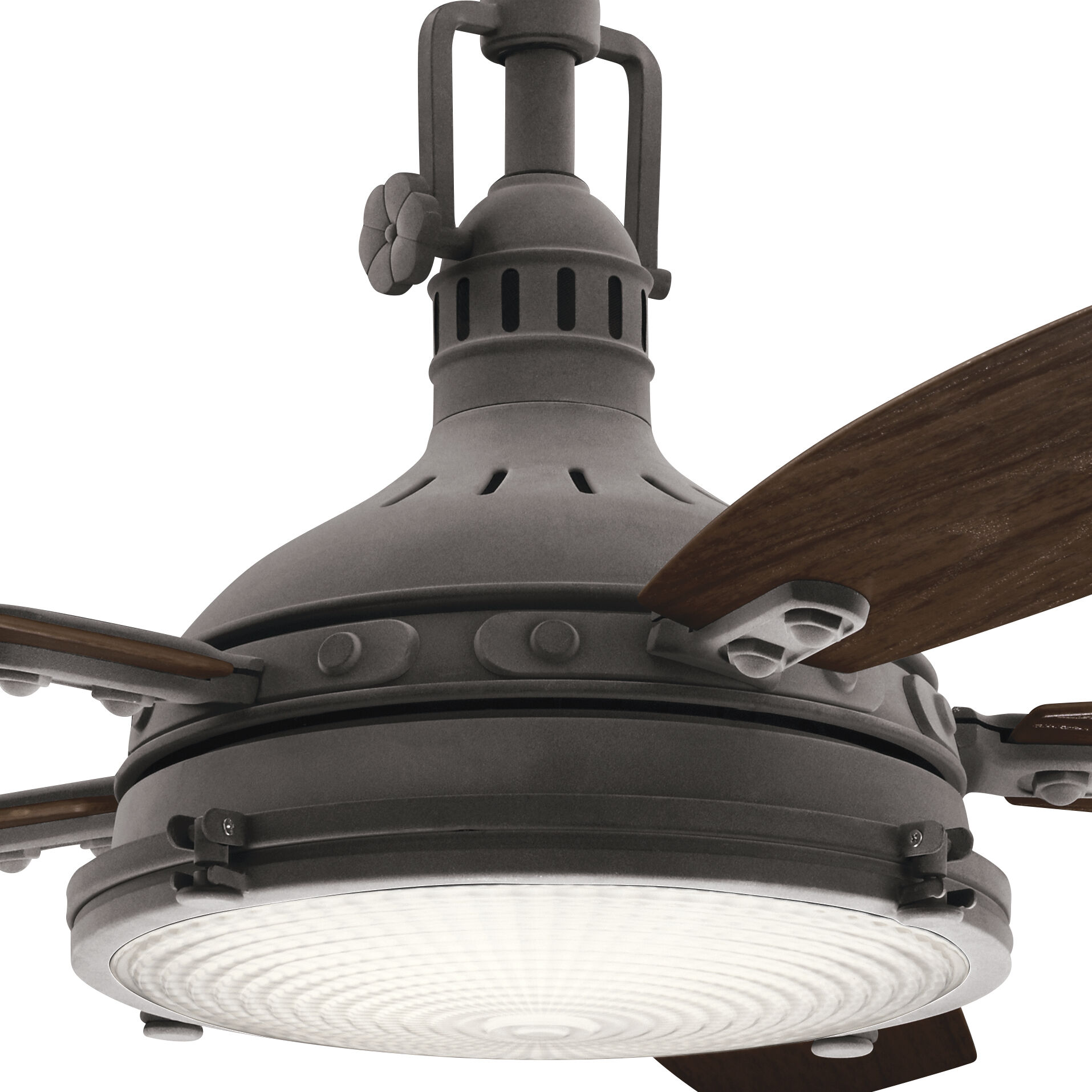 Hatteras Bay 52 inch Weathered Zinc with Medium Walnut Blades Ceiling Fan