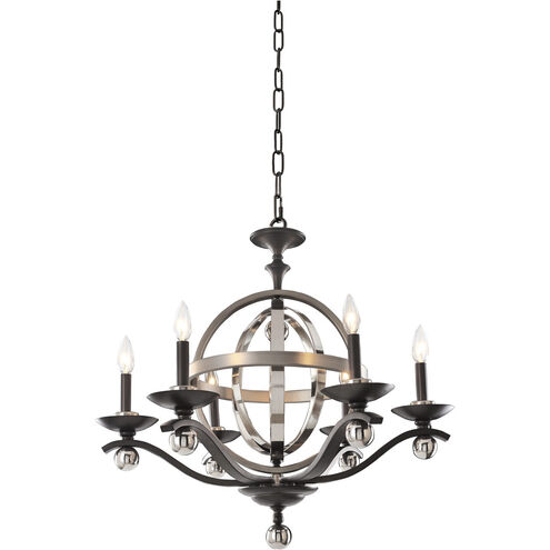 Rothwell 7 Light 28.5 inch Polished Satin Nickel Chandelier Ceiling Light