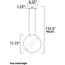 Flare LED 6.25 inch Black and Soft Gold Single Pendant Ceiling Light