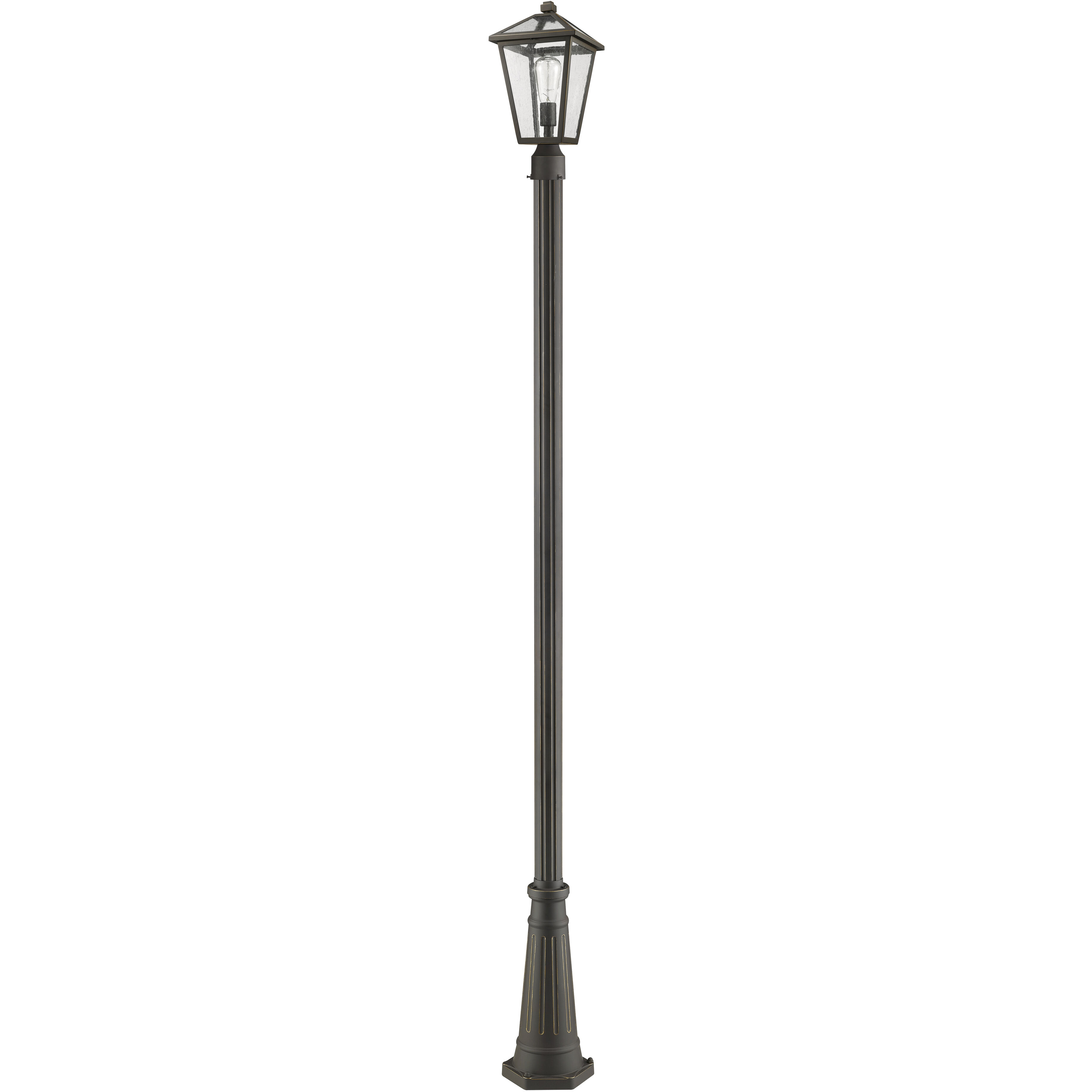 Talbot 1 Light 110.25 inch Oil Rubbed Bronze Outdoor Post Mounted Fixture in Seedy Glass