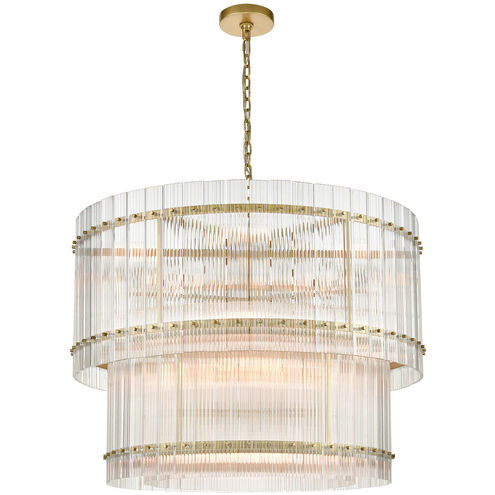 Allure 16 Light 36 inch Aged Brass Drum Chandelier Ceiling Light