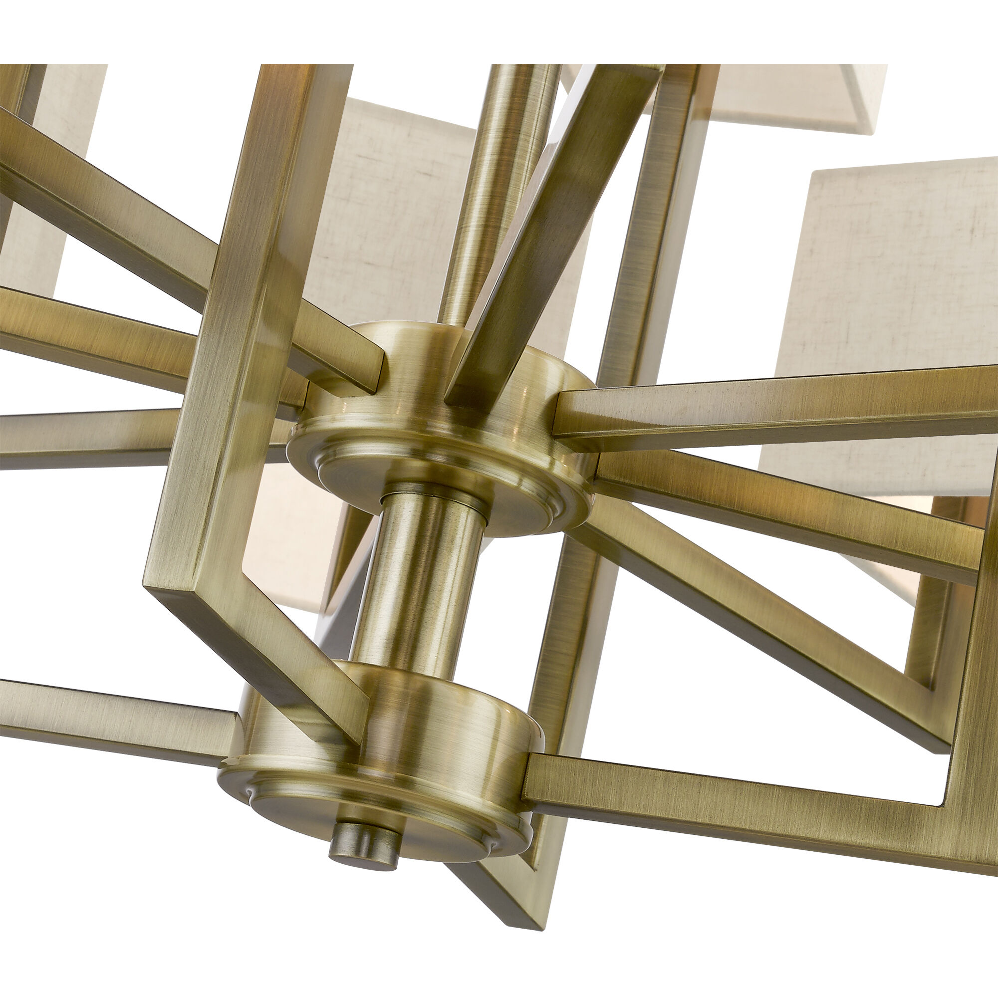 Rubix 12 Light 44 inch Antique Brass Foyer Chandelier Ceiling Light, Extra Large