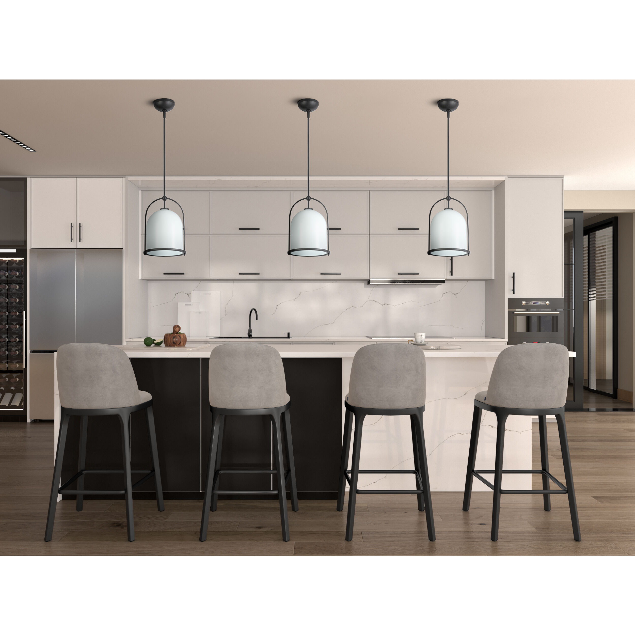 Dahlia 1 Light 11.5 inch Black Pendant Ceiling Light