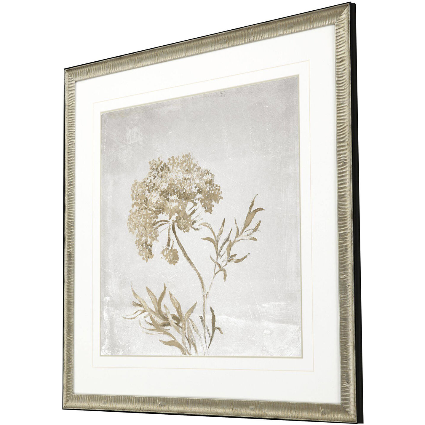 Delicate Beauty Gray and Beige and Green and Neutral Framed Art