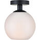 Baxter 1 Light 8 inch Black Flush Mount Ceiling Light