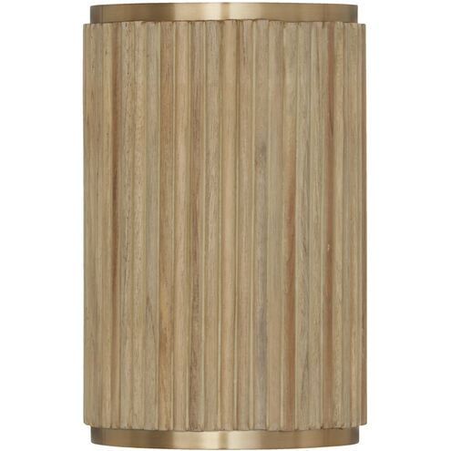Donovan 2 Light 7.5 inch White Wash and Matte Brass Sconce Wall Light
