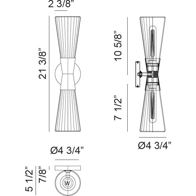 Jameson 2 Light 4.75 inch Champagne Gold Wall Sconce Wall Light