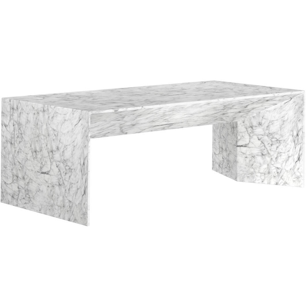 Nomad 52 X 27.5 inch Marble Look / White Outdoor Coffee Table