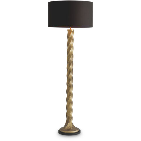 Costanza 64.57 inch 40.00 watt Vintage Brass with Black Granite Base Floor Lamp Portable Light