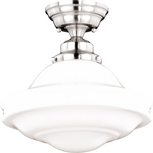 Huntley 1 Light 12 inch Satin Nickel Semi-Flush Mount Ceiling Light