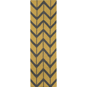 Fallon 96 X 30 inch Bright Yellow, Charcoal Rug