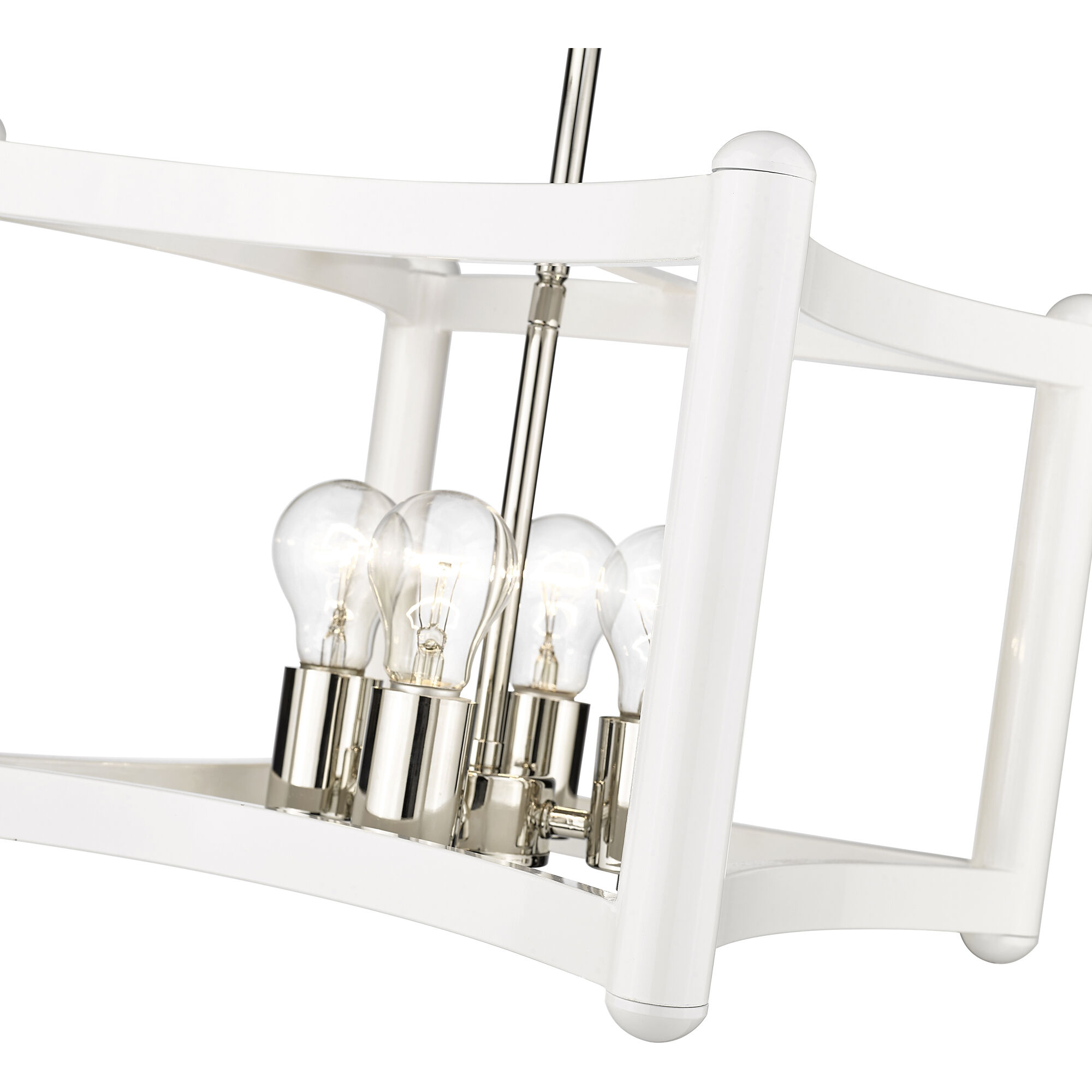 Coyle 4 Light 14 inch White with Polished Nickel Cluster Pendant Ceiling Light