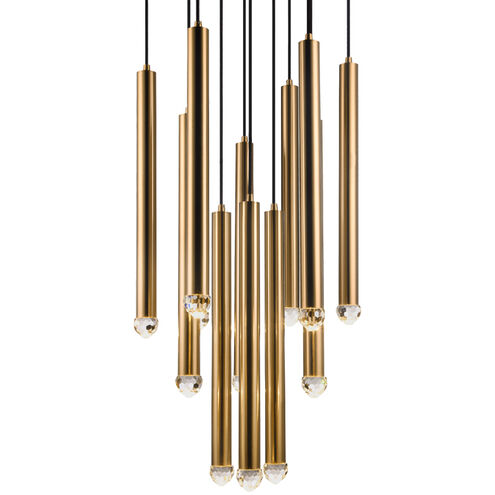 Reign LED 24 inch Aged Gold Brass Pendant Ceiling Light