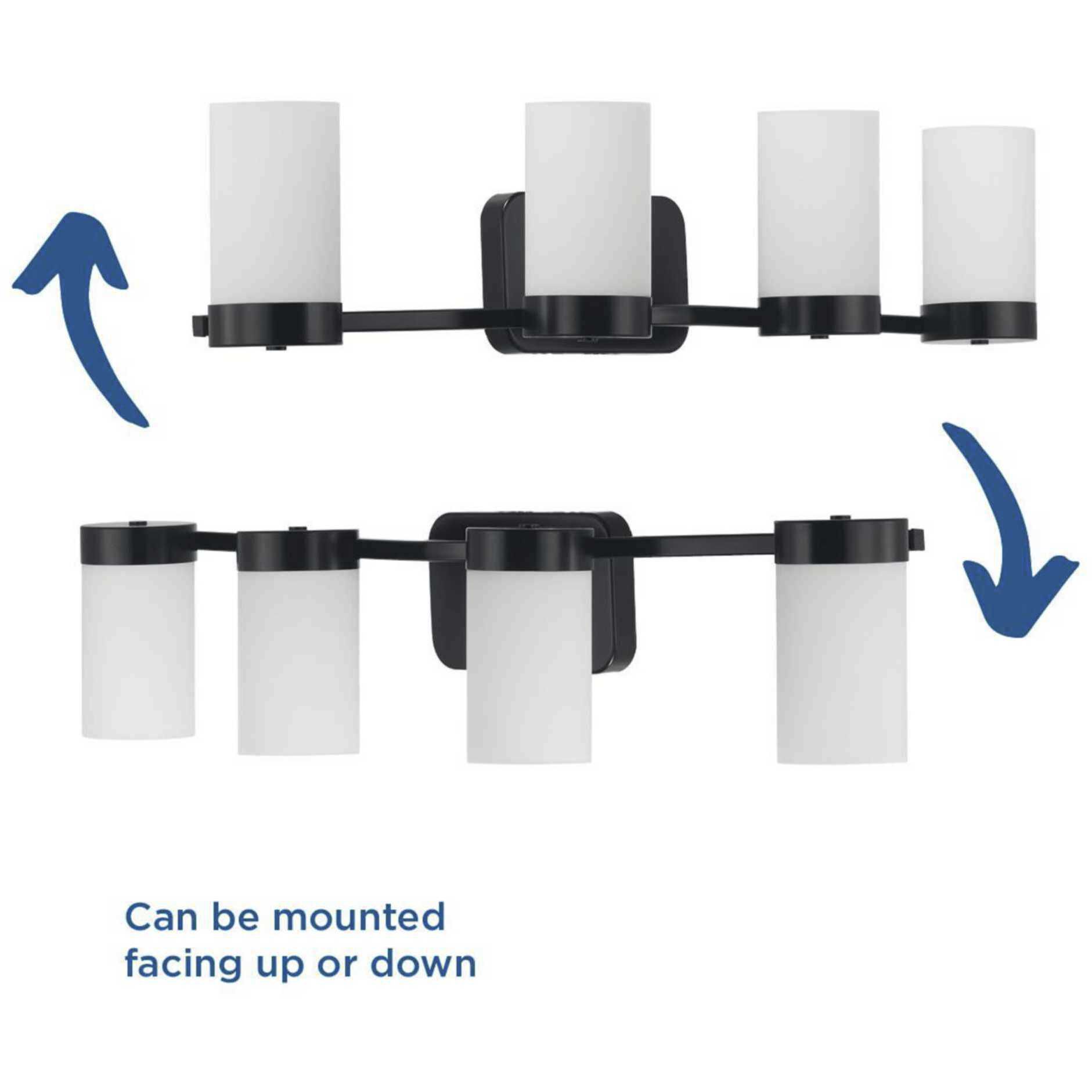 Elevate 4 Light 35 inch Matte Black Bath Vanity Wall Light, Design Series