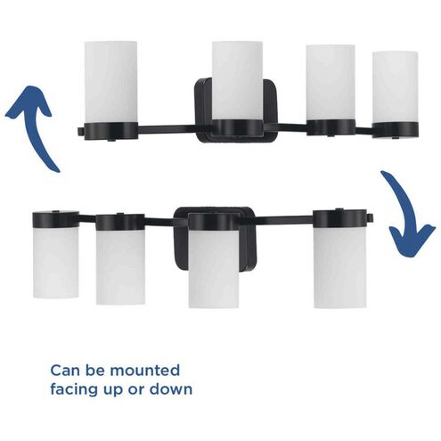 Elevate 4 Light 35 inch Matte Black Bath Vanity Wall Light, Design Series