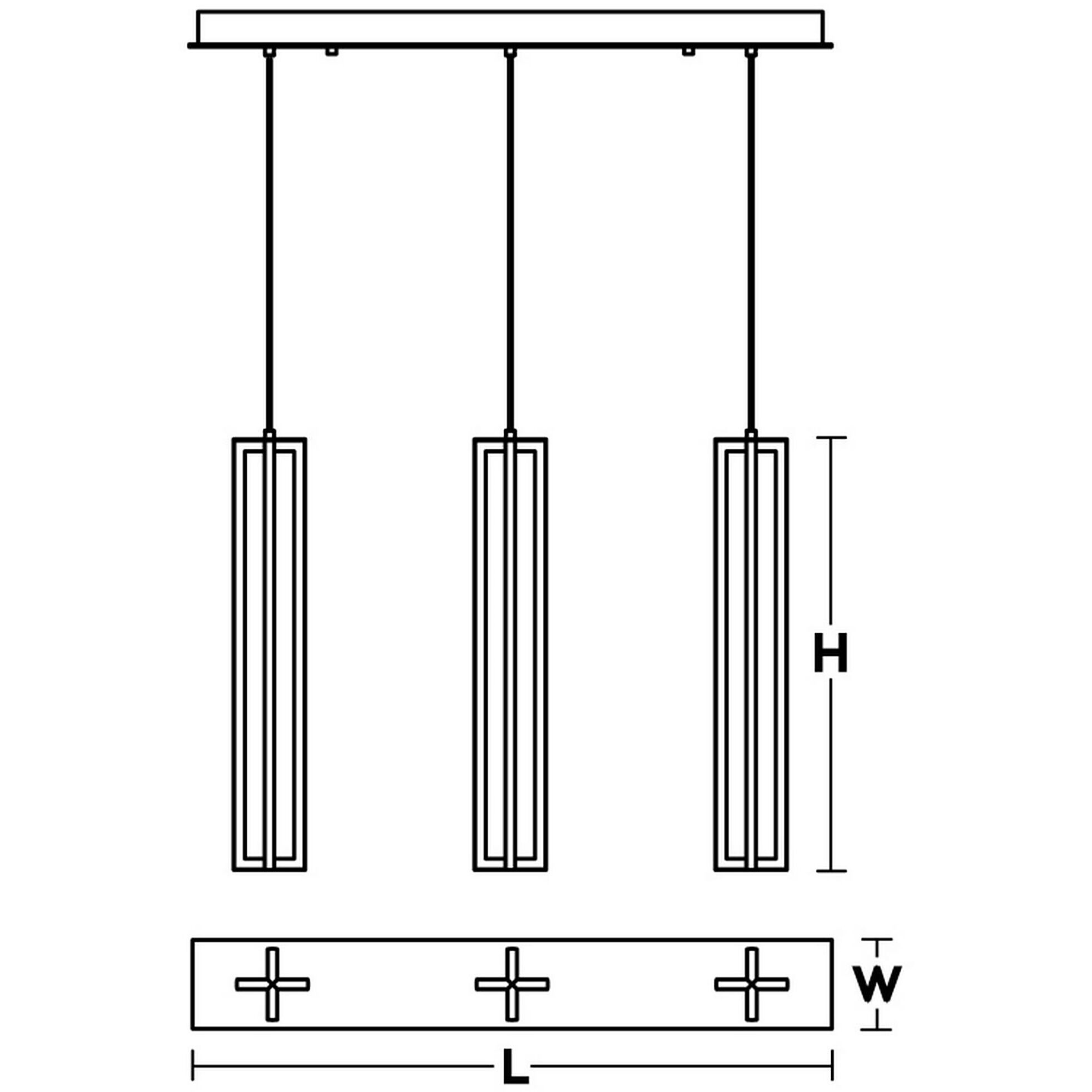 Cass LED 5 inch Black Linear Pendant Ceiling Light