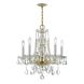 Traditional Crystal 5 Light 18 inch Polished Brass Chandelier Ceiling Light in Clear Hand Cut