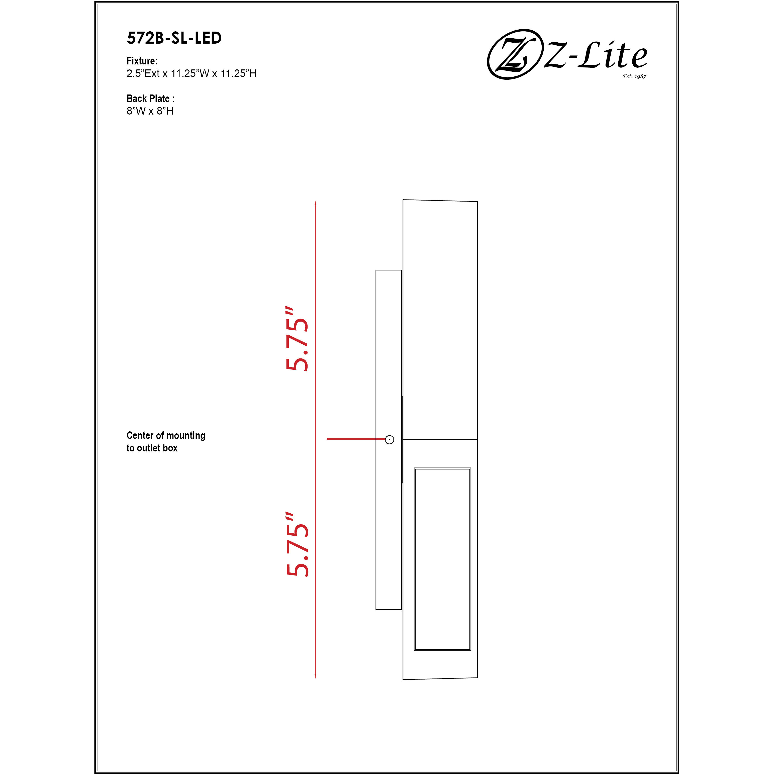 Quadrate LED 11 inch Silver Outdoor Wall Light