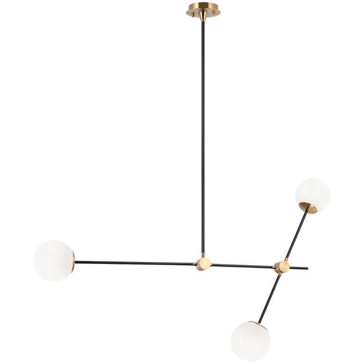 Cosmic 3 Light 5.88 inch Aged Gold Brass Pendant Ceiling Light in Aged Gold Brass and Opal Glass