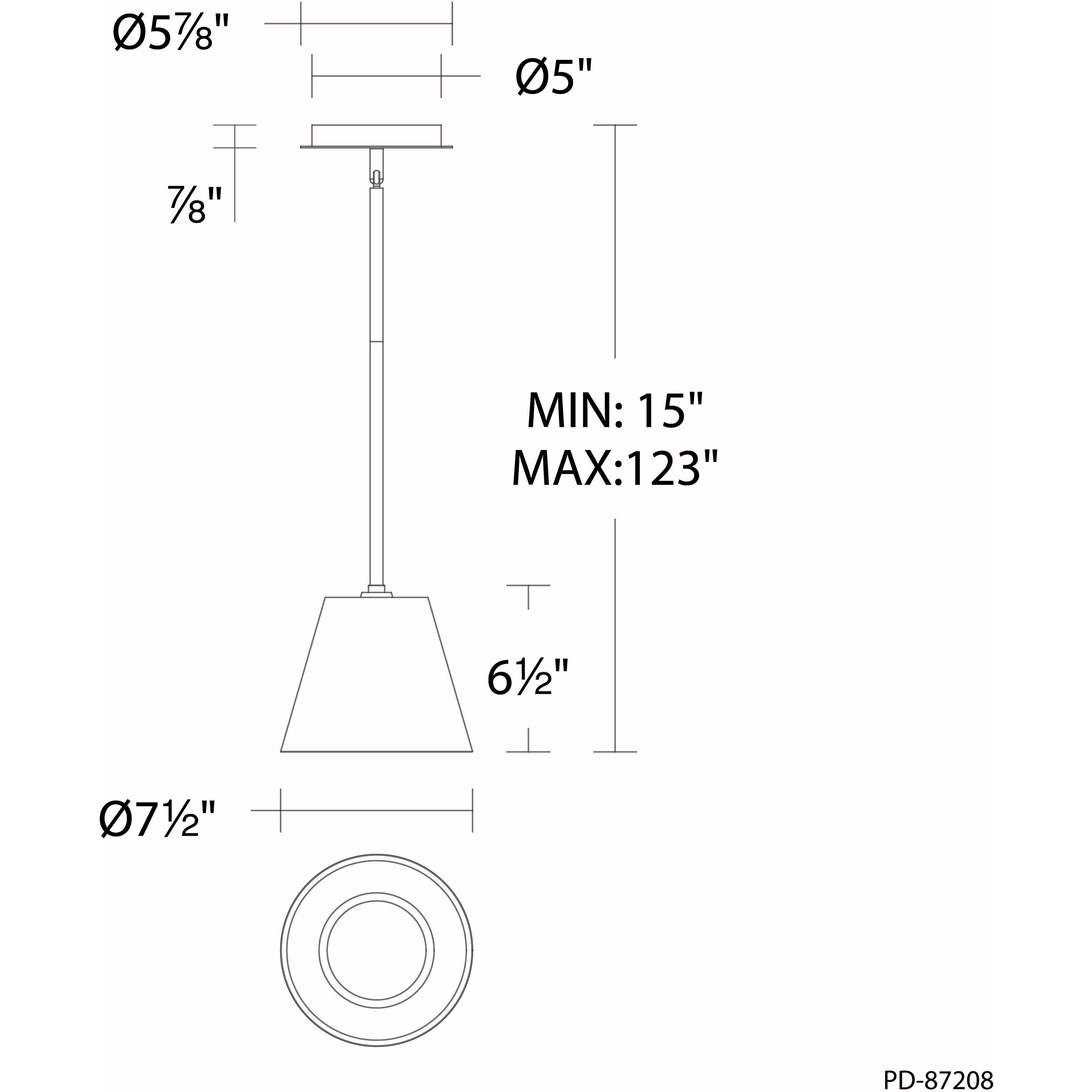 Chandra LED 8 inch Brushed Nickel Mini-Pendant Ceiling Light, dweLED