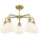 Athens 5 Light 24 inch Brushed Brass Chandelier Ceiling Light in Matte White