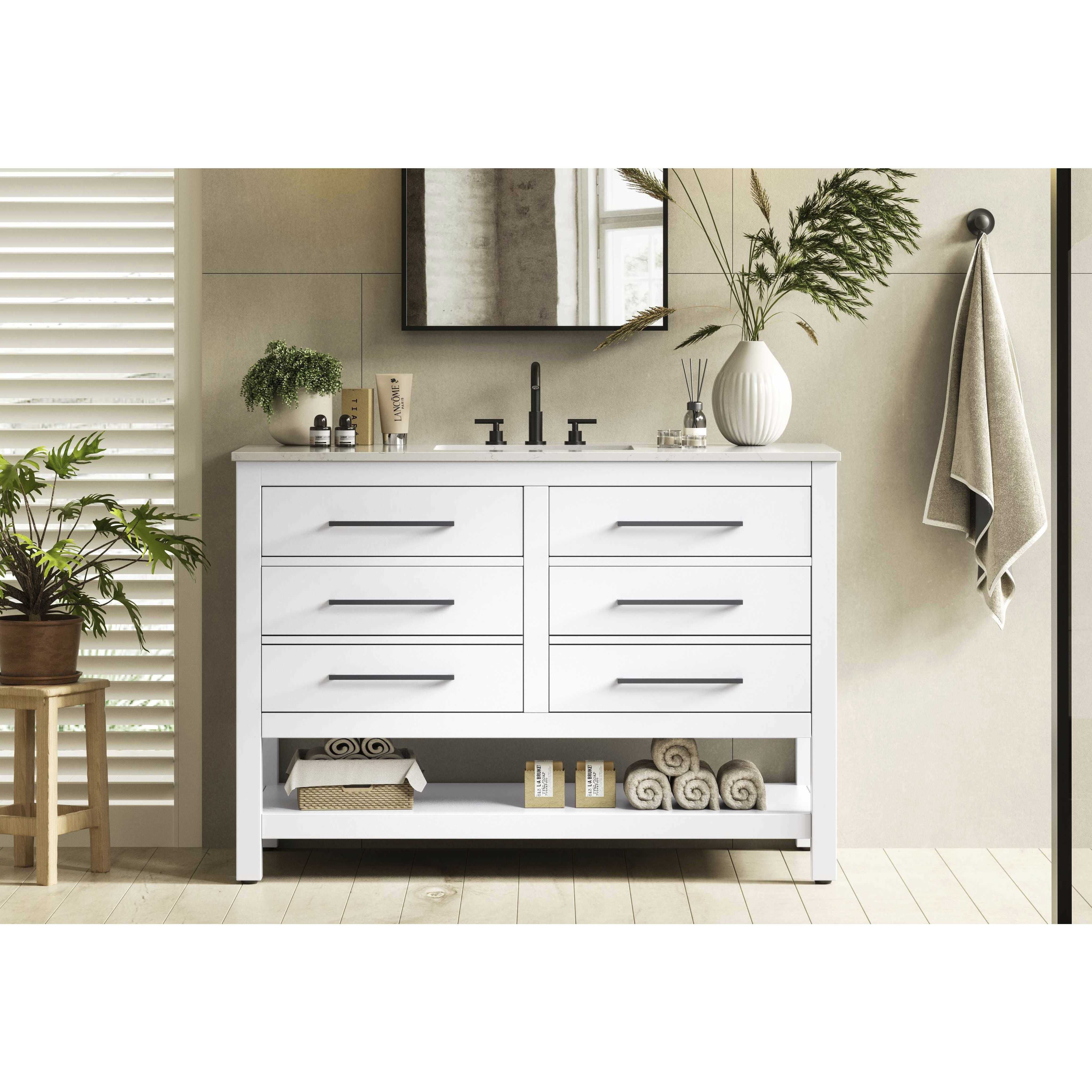 Karson 48 X 34 inch White Bathroom Vanity Cabinet