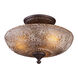 Dwight 3 Light 14 inch Oiled Bronze Semi Flush Mount Ceiling Light