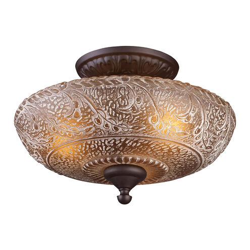 Dwight 3 Light 14 inch Oil Rubbed Bronze Semi Flush Mount Ceiling Light