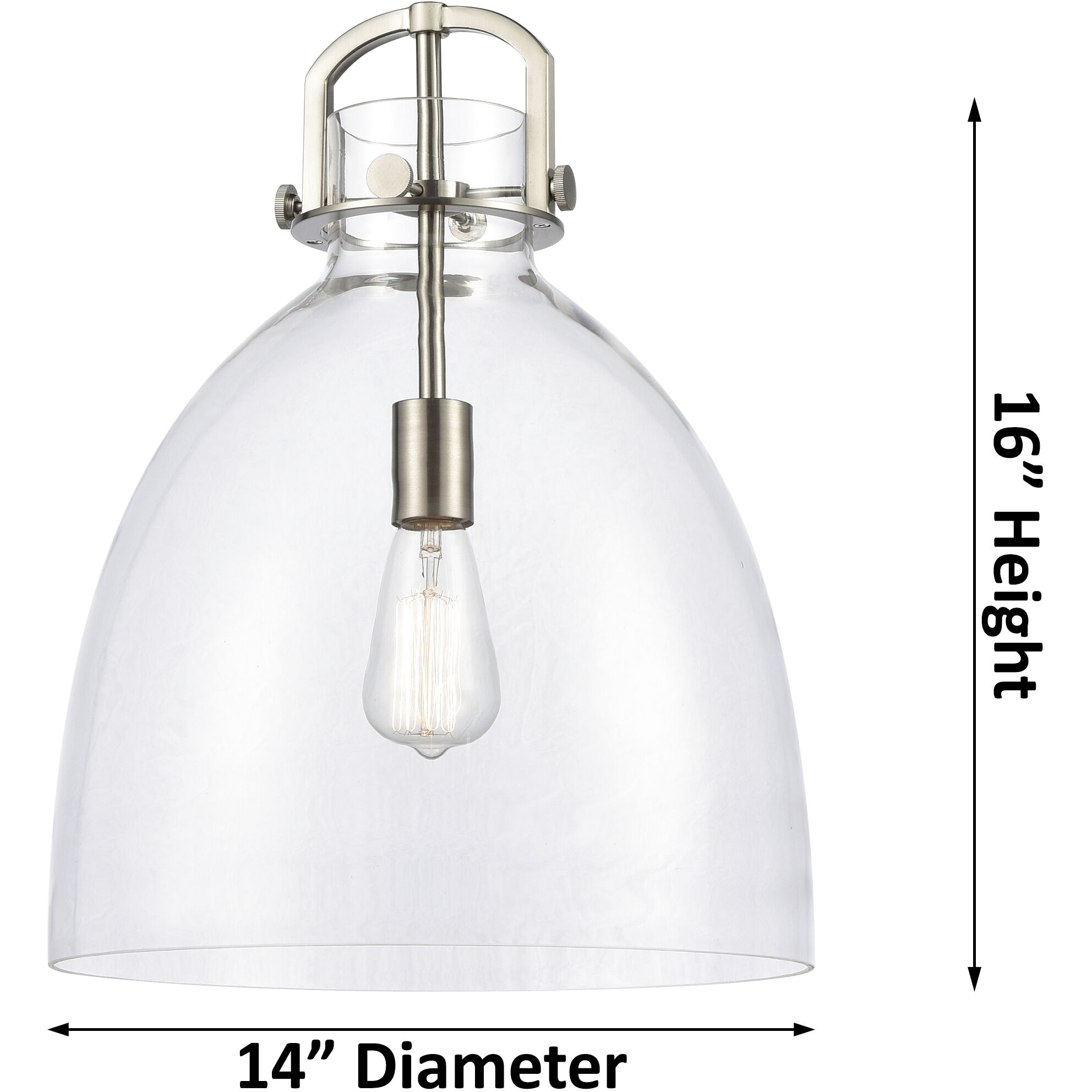 Newton Bell 1 Light 14 inch Matte Black Pendant Ceiling Light