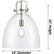 Newton Bell 1 Light 14 inch Matte Black Pendant Ceiling Light
