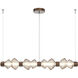 Mesa LED 53.3 inch Burnished Bronze Linear Chandelier Ceiling Light in Amber, Mandrel