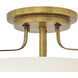 Harper 3 Light 14.5 inch Heritage Brass Indoor Semi-Flush Mount Ceiling Light in White