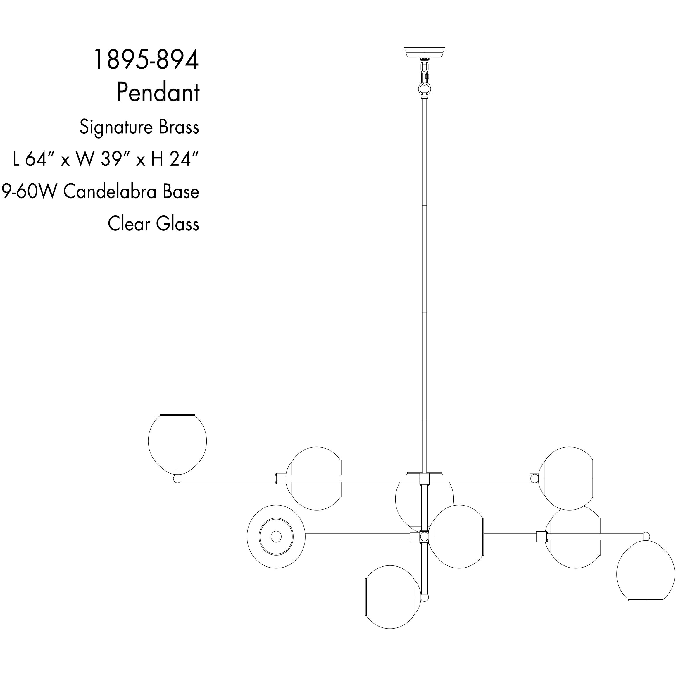 Millikan 9 Light 39 inch Signature Brass Pendant Ceiling Light