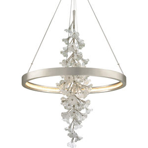Jasmine LED 36 inch Silver Leaf Chandelier Ceiling Light