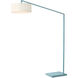 Stretch 87 inch 9 watt Turquoise Arc Floor Lamp Portable Light in White Linen