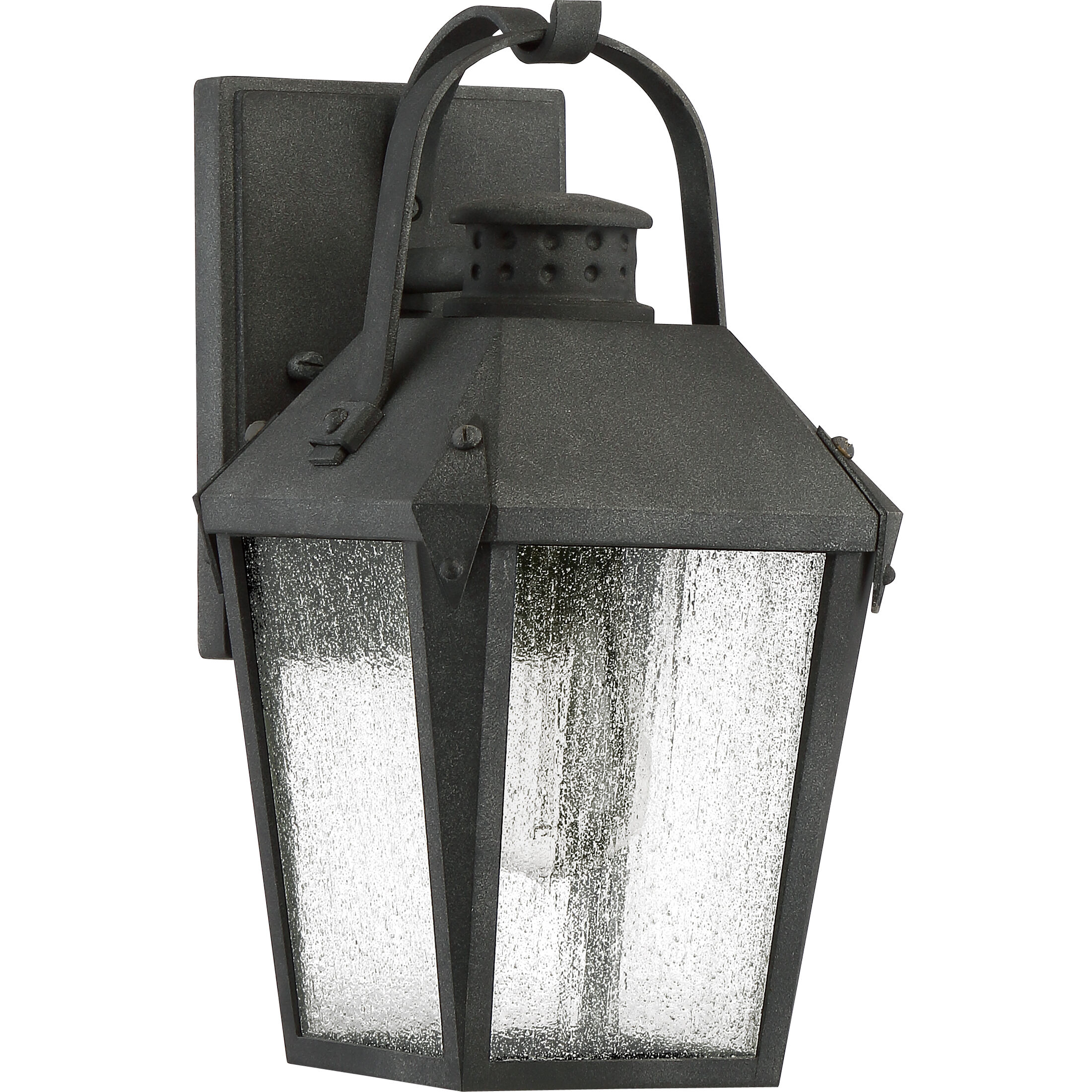 Carriage 1 Light 12 inch Mottled Black Outdoor Wall Lantern