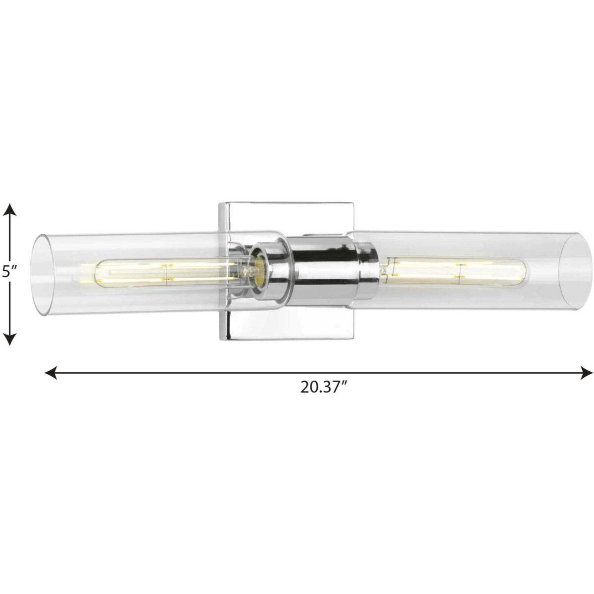 Clarion 2 Light 20 inch Polished Chrome Bath Vanity Wall Light