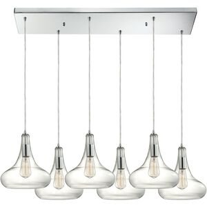 Orbital 6 Light 30 inch Polished Chrome Mini Pendant Ceiling Light
